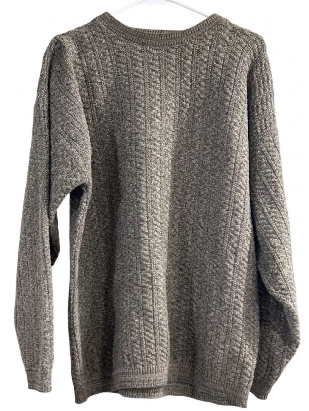 Vintage Bill Blass Menswear Sweater Large Brown Knit Cotton Blend Made in USA L